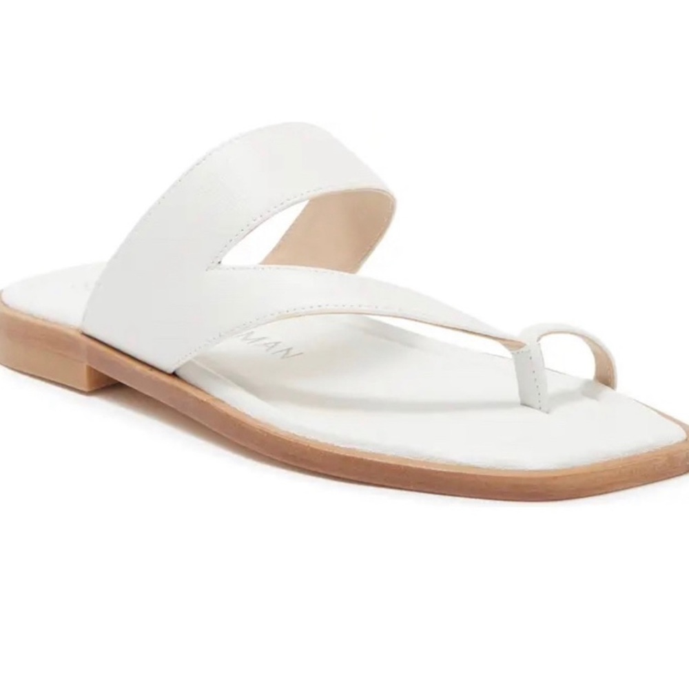 Stuart Weitzman Lyla Flat Sandal - White